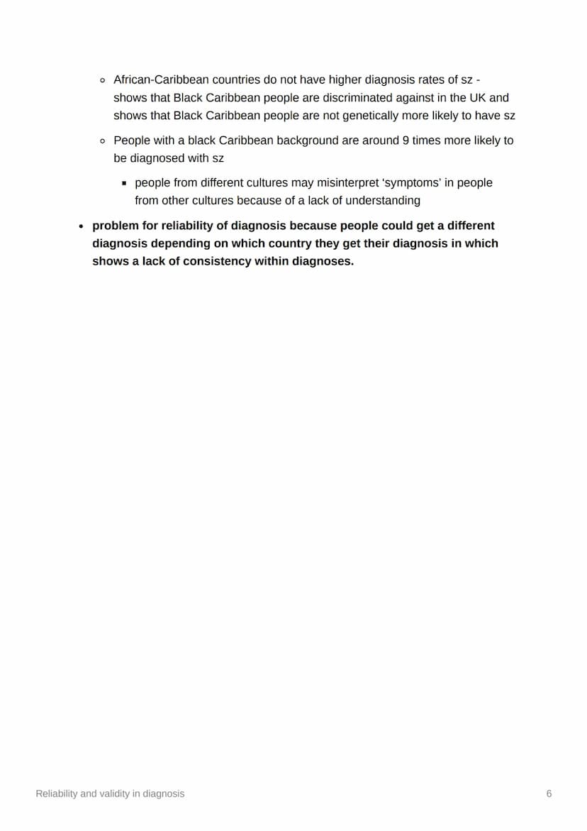 I
Reliability and validity in
diagnosis
• reliability - the extent to which a finding is consistent
o inter-rater reliability - the extent t