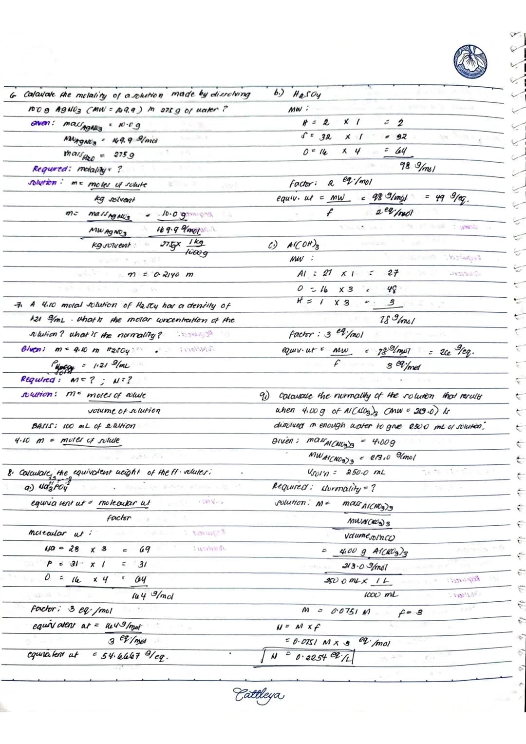 
<h2 id="percentbyweightconcentrationofnaclsolution">Percent by Weight Concentration of NaCl Solution</h2>
<p>In a solution made by dissolvi