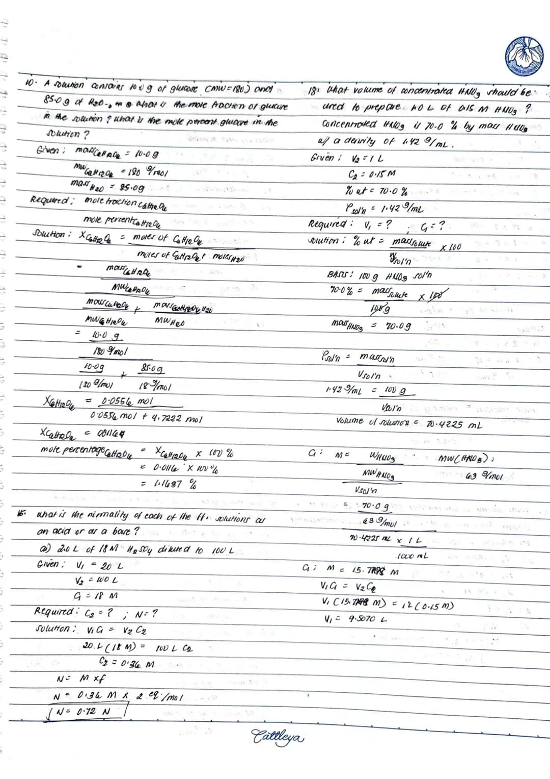 
<h2 id="percentbyweightconcentrationofnaclsolution">Percent by Weight Concentration of NaCl Solution</h2>
<p>In a solution made by dissolvi