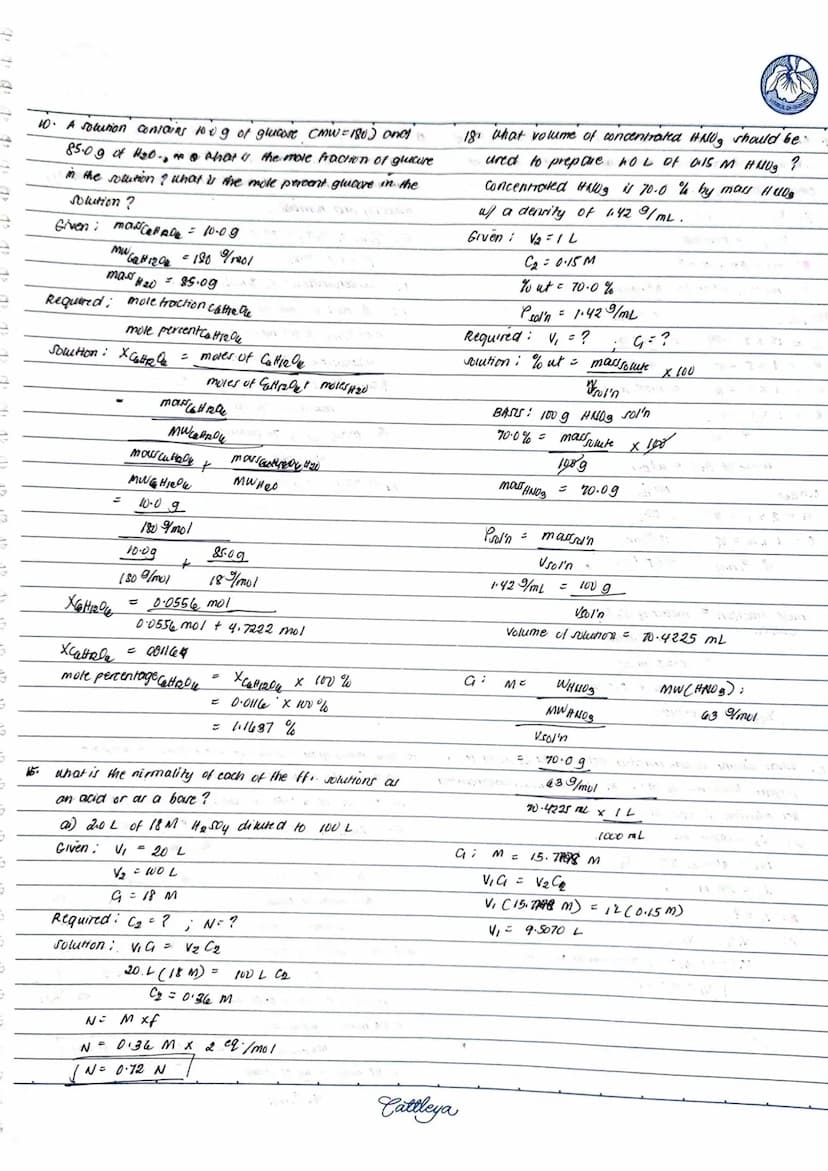 
<h2 id="percentbyweightconcentrationofnaclsolution">Percent by Weight Concentration of NaCl Solution</h2>
<p>In a solution made by dissolvi