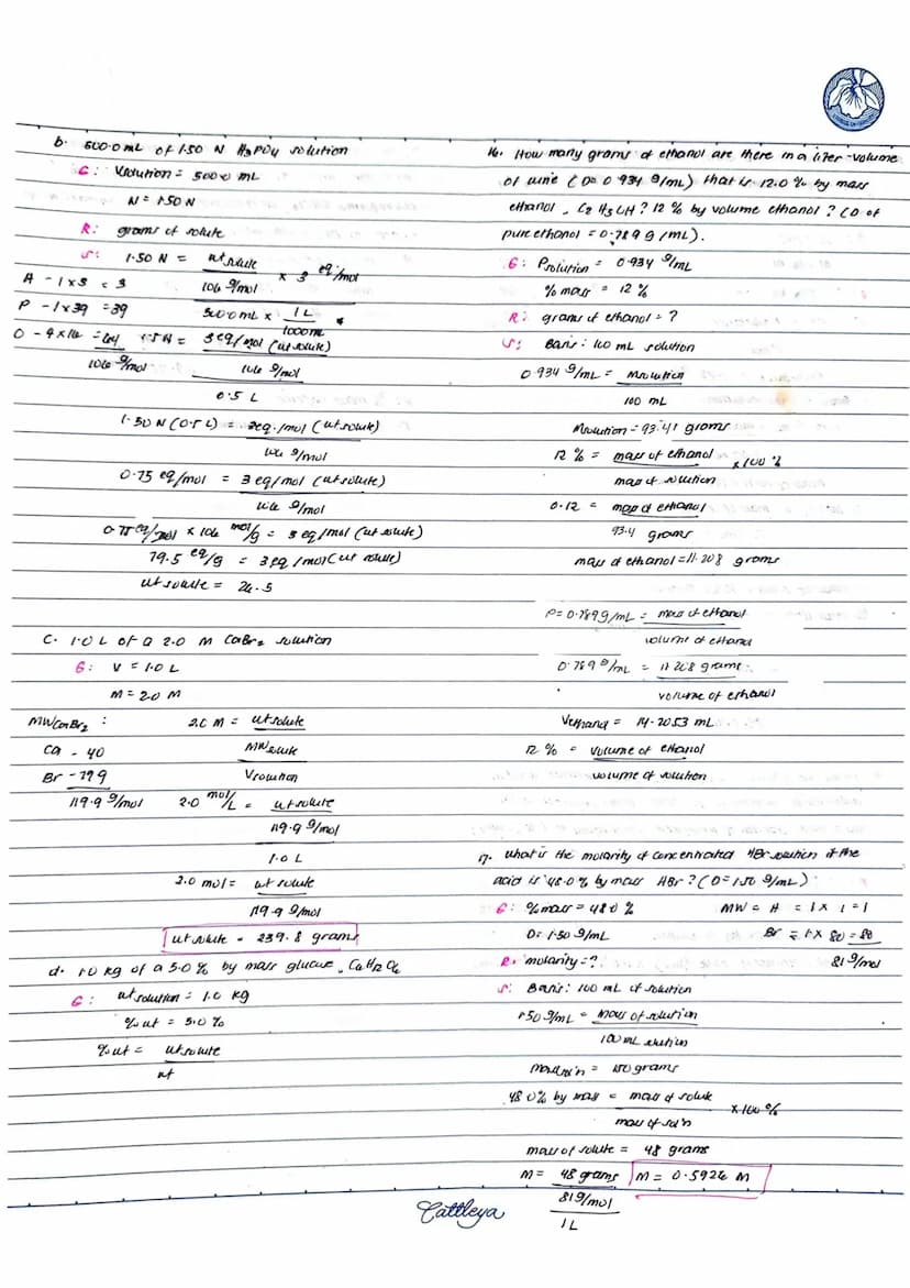 
<h2 id="percentbyweightconcentrationofnaclsolution">Percent by Weight Concentration of NaCl Solution</h2>
<p>In a solution made by dissolvi