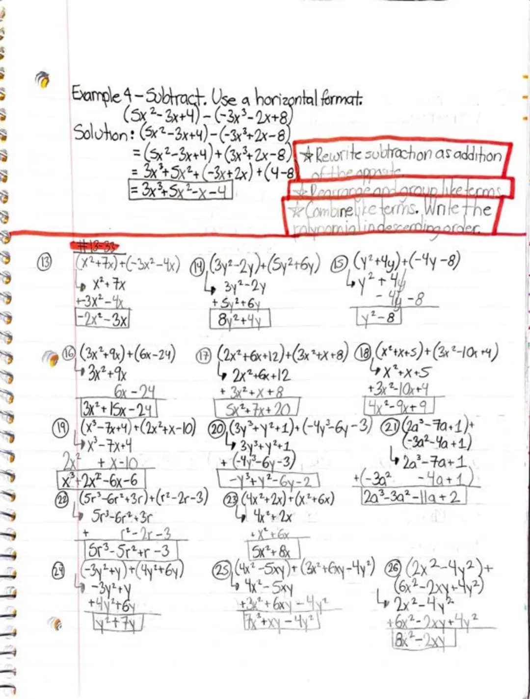 HW: 13-3339-57 (ad)
rection 7.1 And Polynomials
(1) Amaramial is a number, a vanable, or a product of numbers and
variables.
-FOR INSTANCE:
