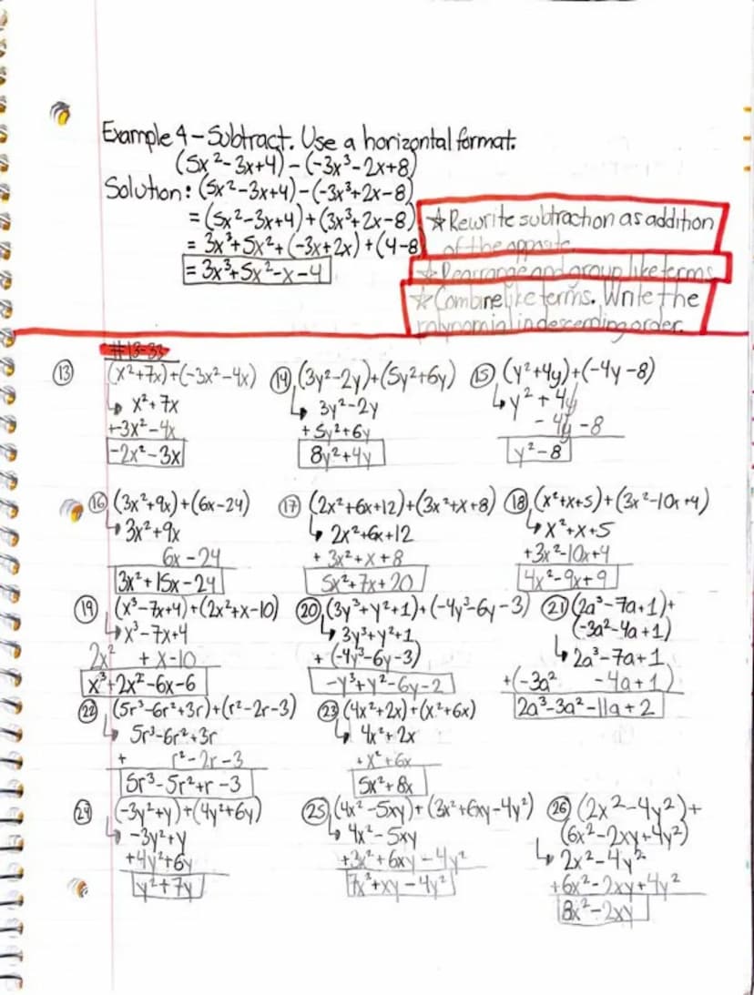 HW: 13-3339-57 (ad)
rection 7.1 And Polynomials
(1) Amaramial is a number, a vanable, or a product of numbers and
variables.
-FOR INSTANCE:
