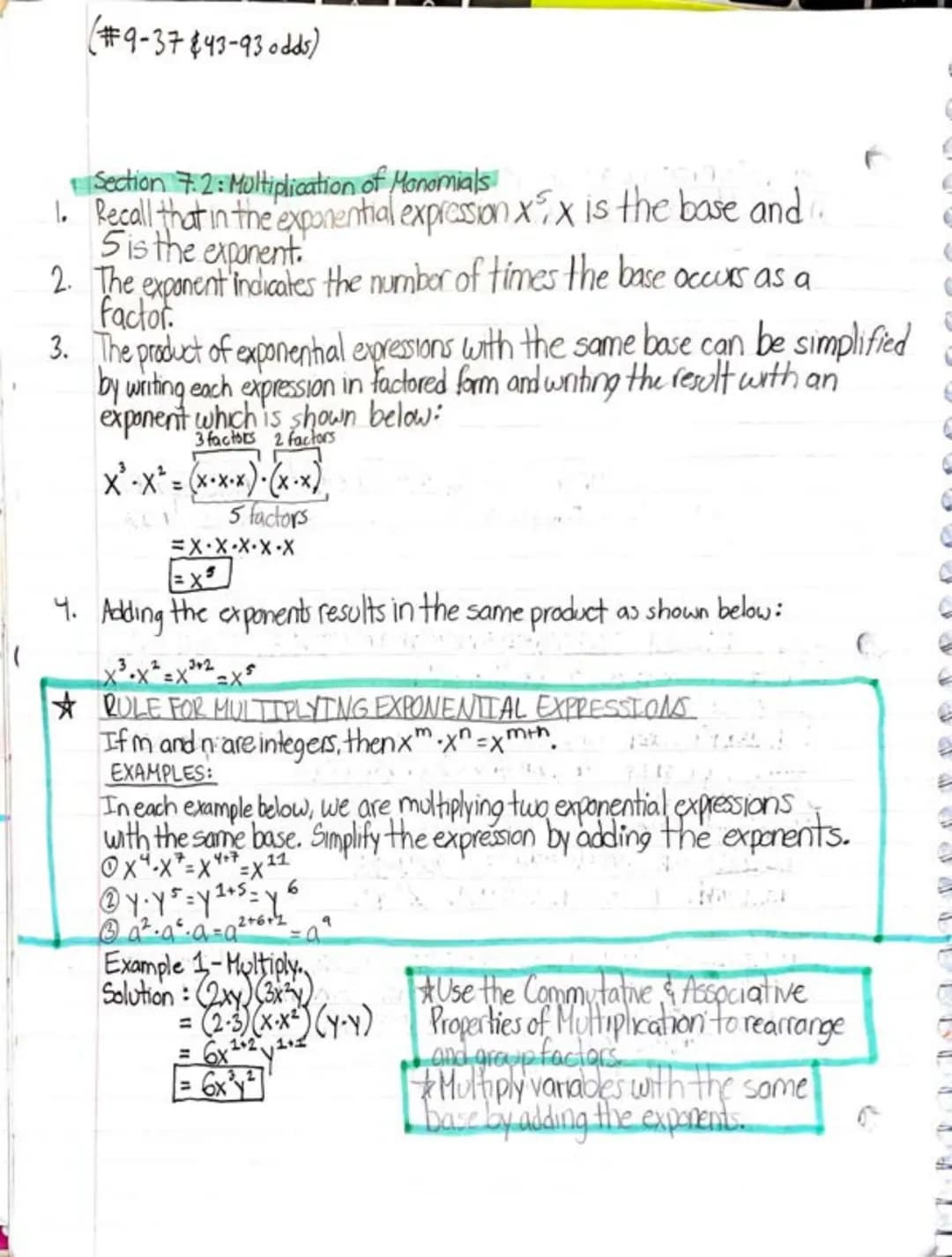 HW: 13-3339-57 (ad)
rection 7.1 And Polynomials
(1) Amaramial is a number, a vanable, or a product of numbers and
variables.
-FOR INSTANCE:
