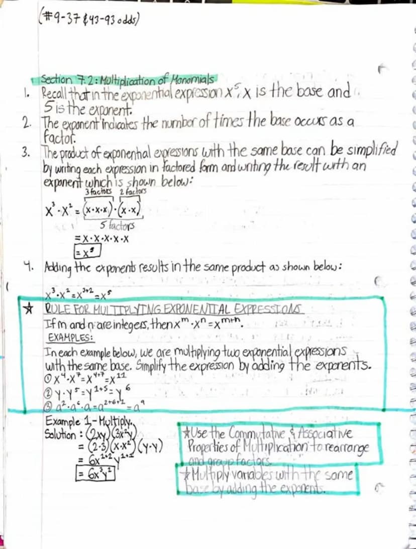 HW: 13-3339-57 (ad)
rection 7.1 And Polynomials
(1) Amaramial is a number, a vanable, or a product of numbers and
variables.
-FOR INSTANCE:
