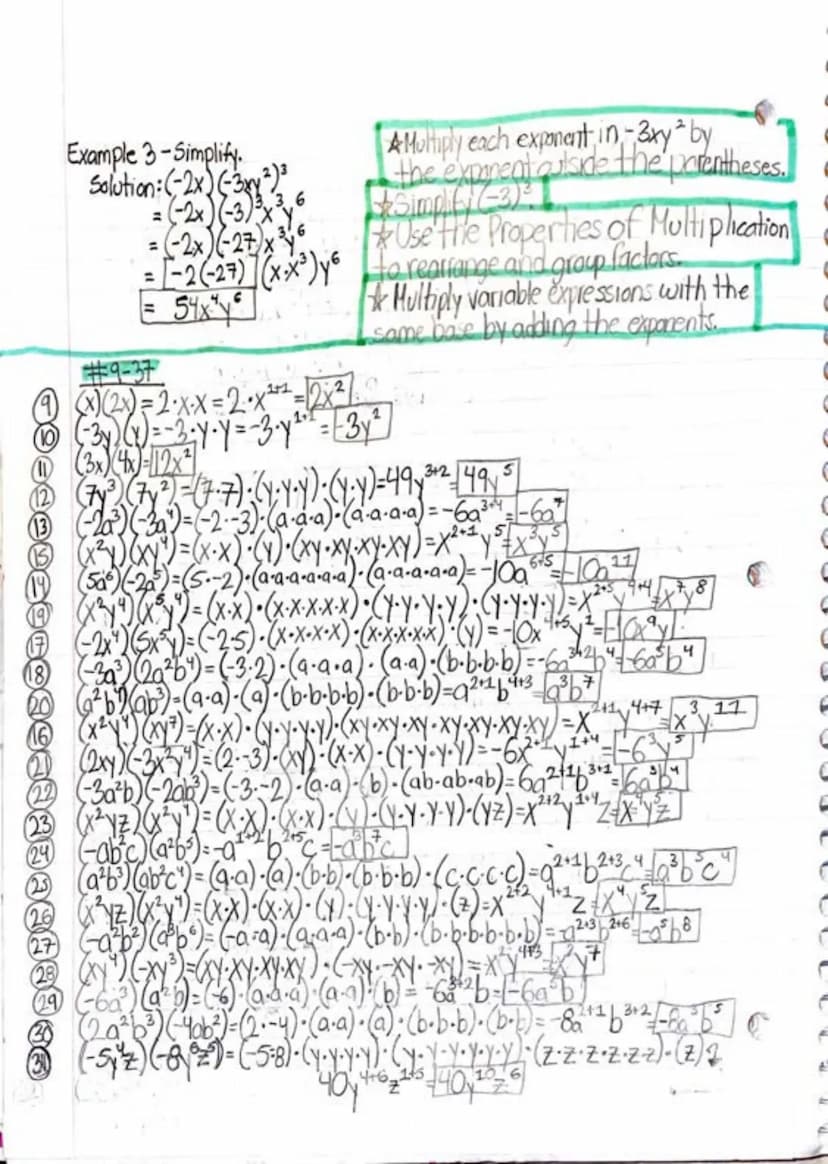 HW: 13-3339-57 (ad)
rection 7.1 And Polynomials
(1) Amaramial is a number, a vanable, or a product of numbers and
variables.
-FOR INSTANCE:
