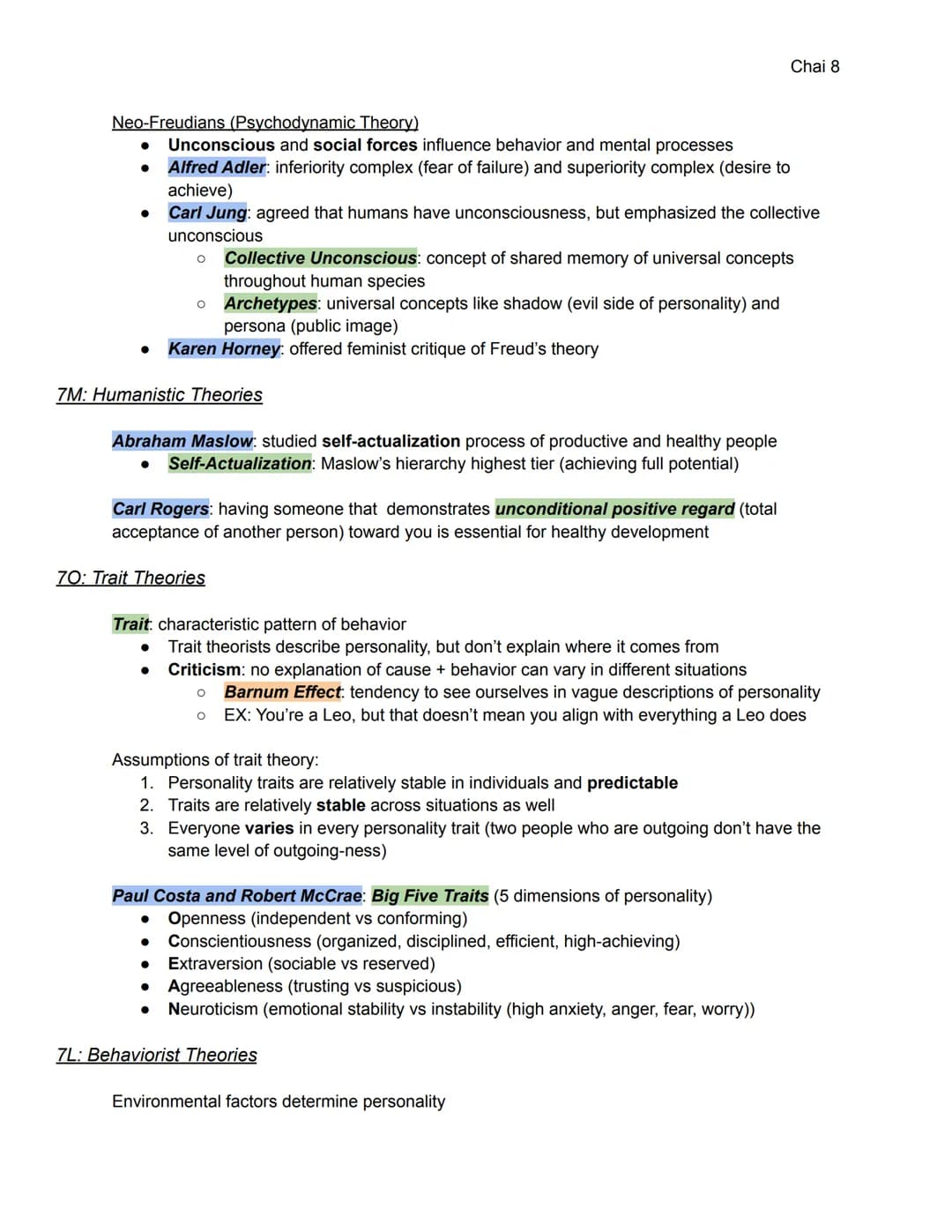 7A: Basic Concepts
●
●
Motivation, Emotion, and Personality (11-15%)
Motivation: a need or desire that energizes and directs behavior
Extrin