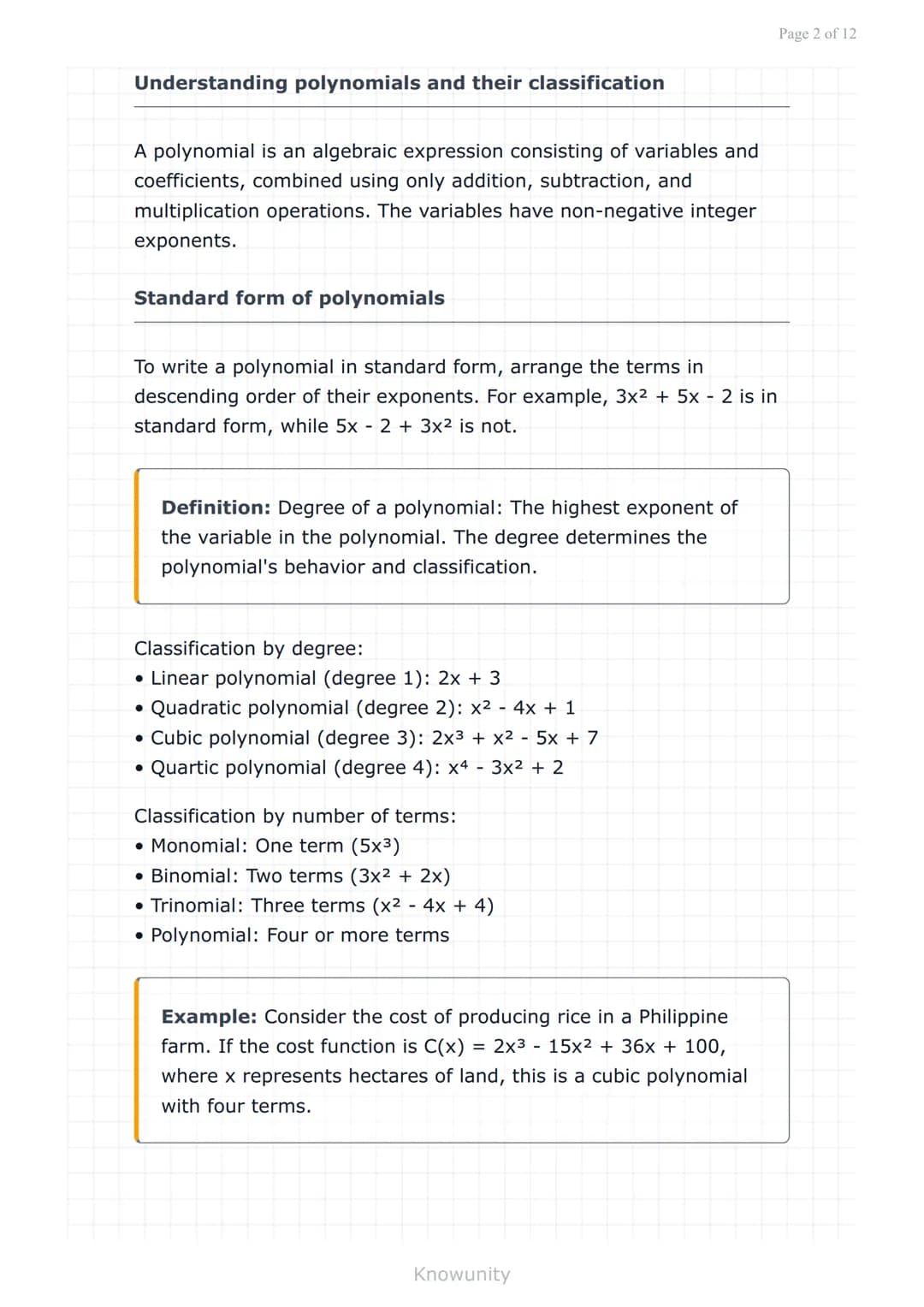 # Polynomials and polynomial functions: Operations on polynomials

Master addition, subtraction, multiplication, and division of polynomials