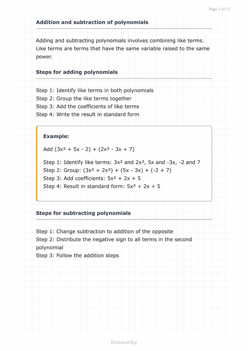 # Polynomials and polynomial functions: Operations on polynomials

Master addition, subtraction, multiplication, and division of polynomials