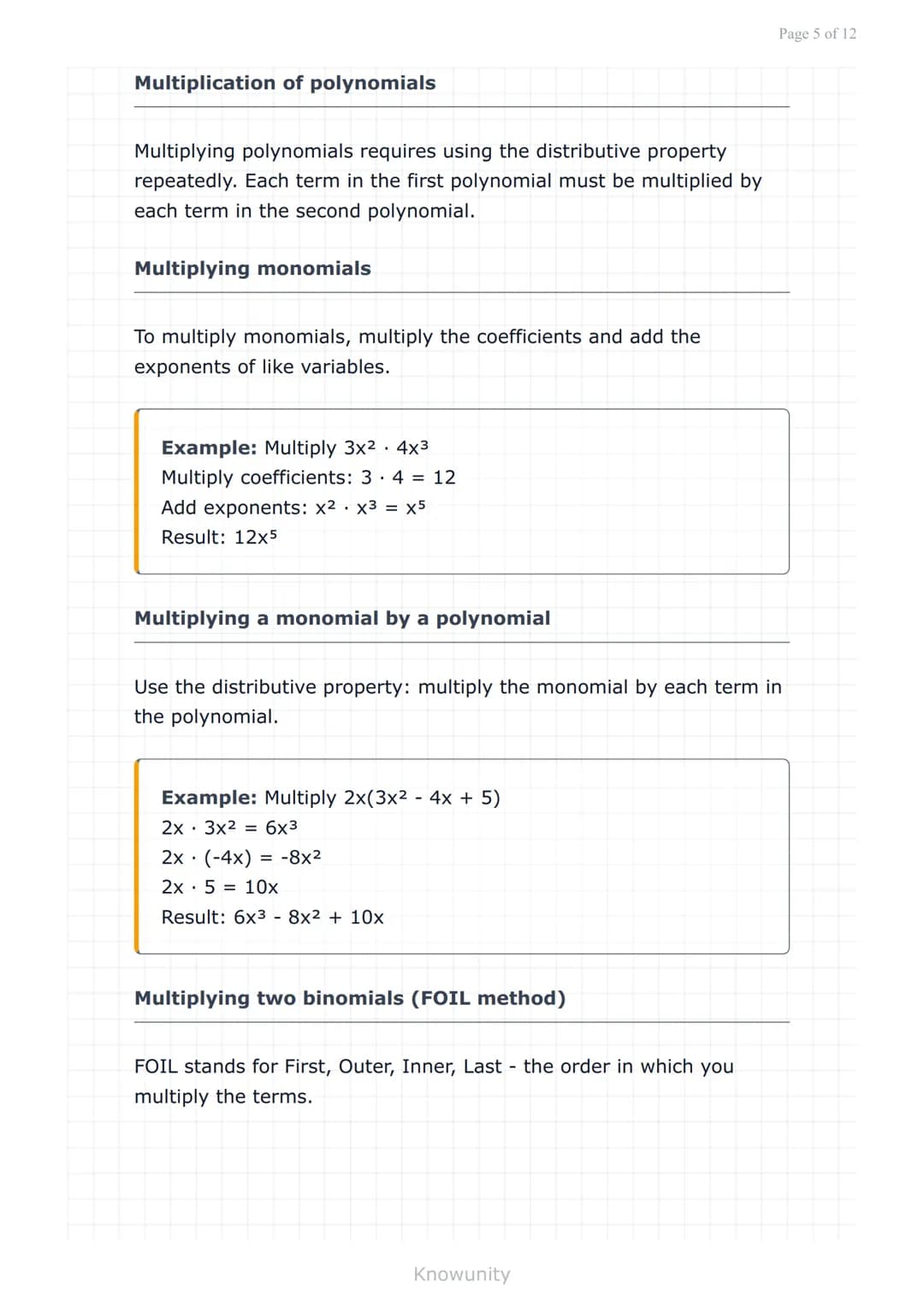 # Polynomials and polynomial functions: Operations on polynomials

Master addition, subtraction, multiplication, and division of polynomials