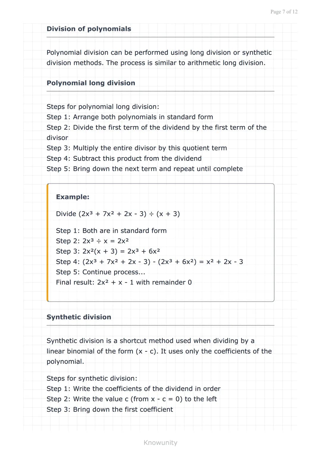 # Polynomials and polynomial functions: Operations on polynomials

Master addition, subtraction, multiplication, and division of polynomials