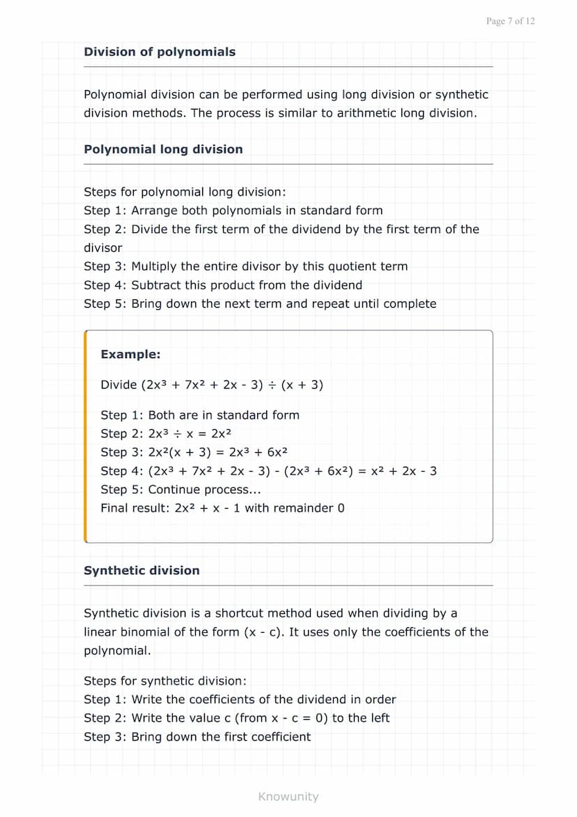 # Polynomials and polynomial functions: Operations on polynomials

Master addition, subtraction, multiplication, and division of polynomials