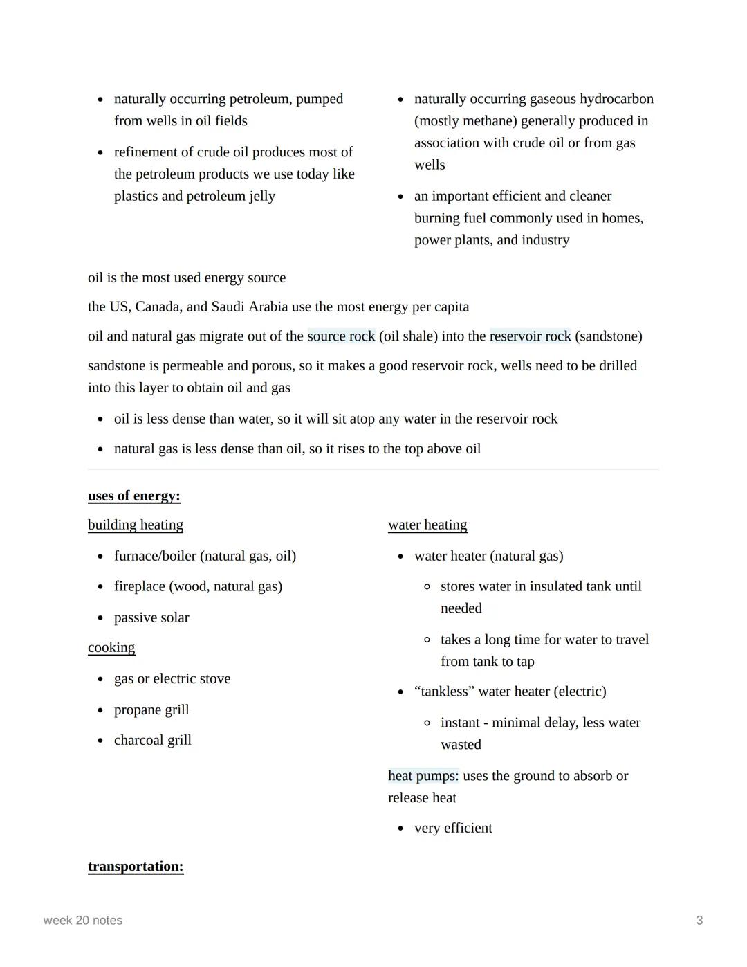 week 20 notes
energy
forms of energy:
• kinetic energy - energy of movement
o thermal energy
o mechanical energy
o electrical energy
o magne