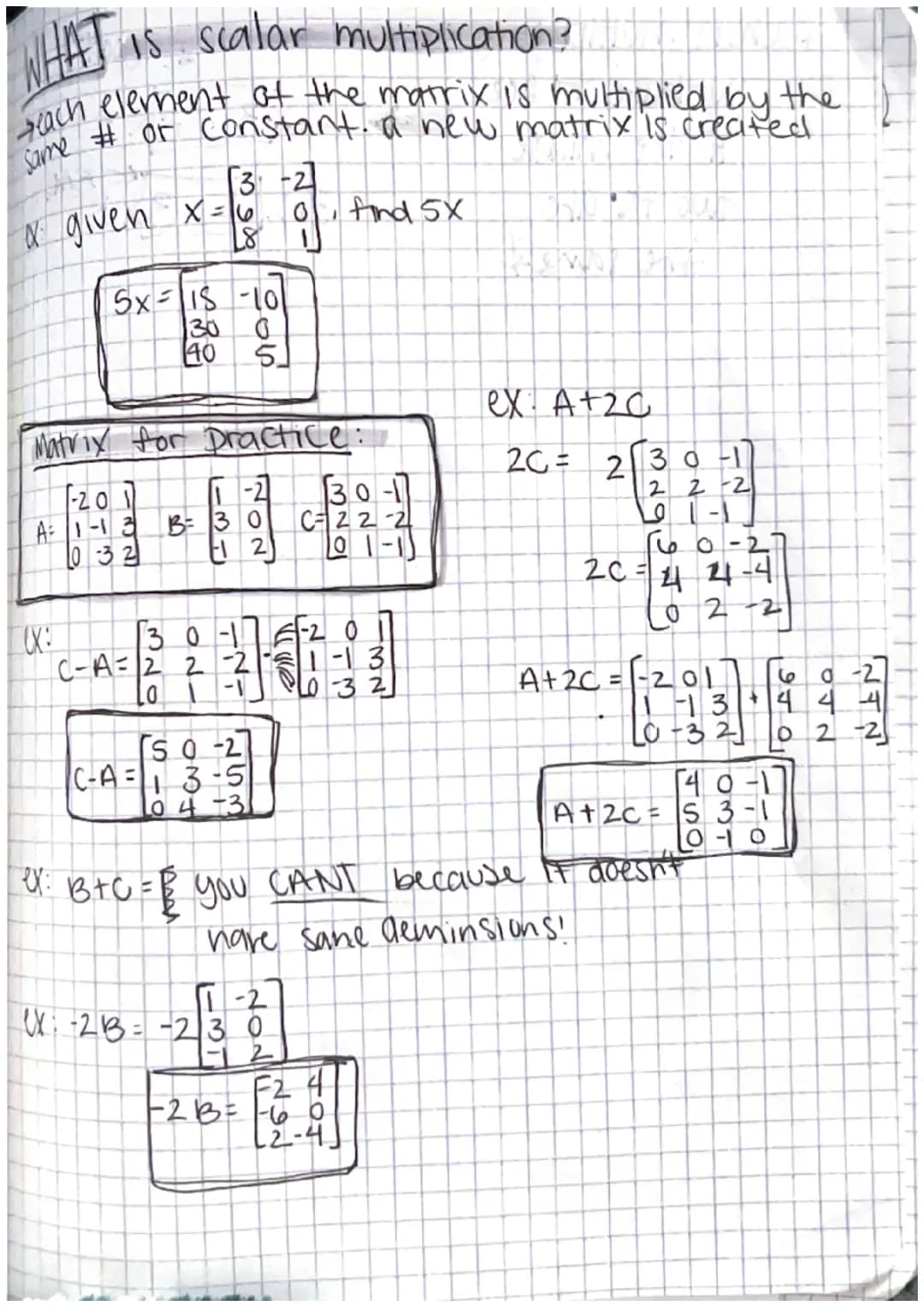 WHAT
is a matrix? *not a determinated
→a rectangular array of elements arranged
In rows and columns.
←row
ex: (₁0 -8 1
(¹
7
element
A Column