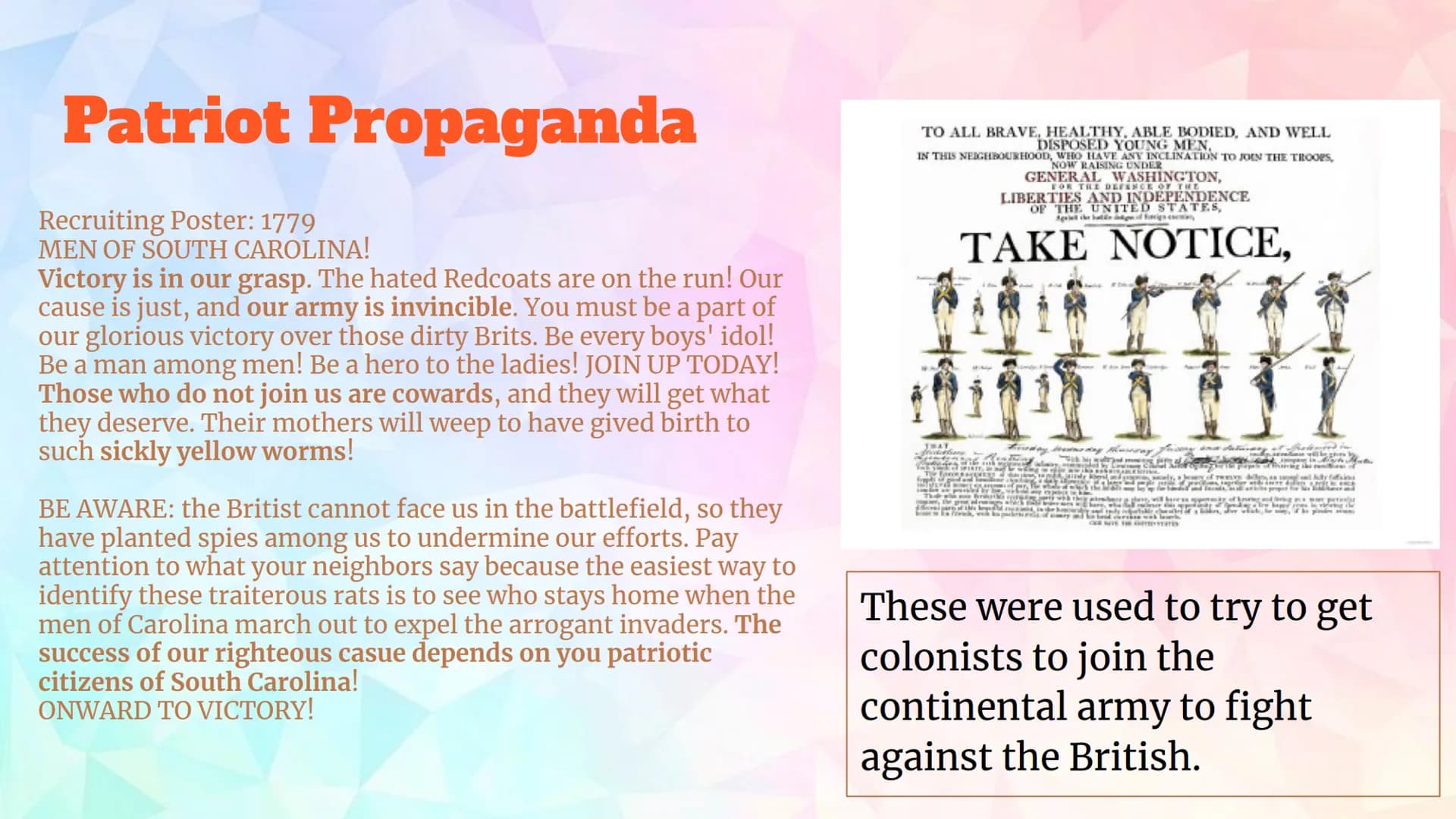 Propaganda
during
American
Revolution
By: Kate B, Nitya V, and Vaishnavi K Thomas Paine's Common Sense
Paine's Common Sense, originally publ