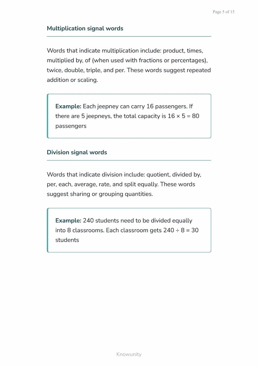 Translating word problems into algebraic expressions and
equations
Learn to convert real-world problems into
mathematical expressions
What y