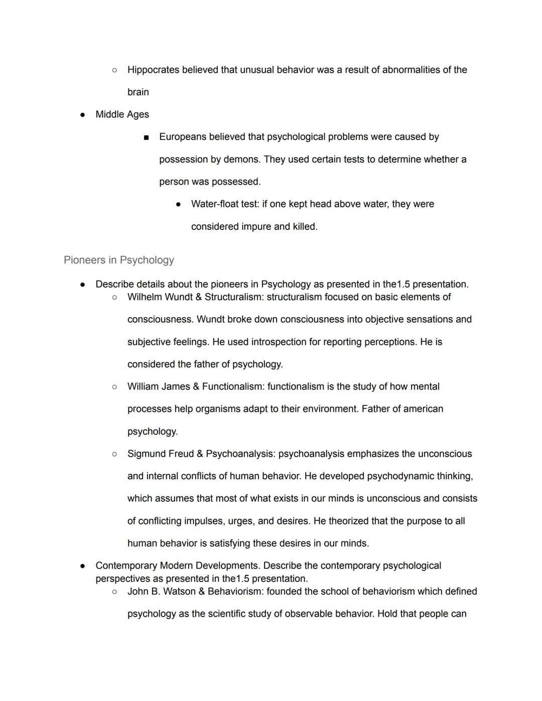 Unit 1: Introduction to Psychology? - Guided Notes
1.2 Introduction to Psychology
Why study Psychology?
● Define the following terms and fil