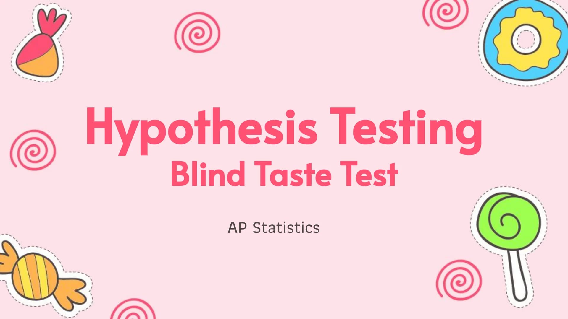 Hypothesis Testing
Blind Taste Test
AP Statistics Target Audience: all high school students.
Total Respondents / Test Subjects: 35
Main Purp