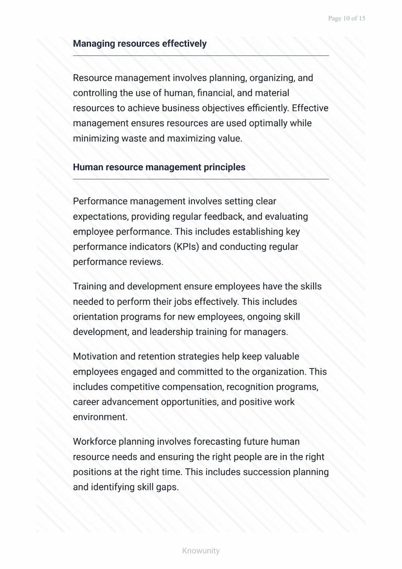 Business Operations: Sourcing and Managing Resources
Learn to source and manage human,
financial, and material resources
What you will learn