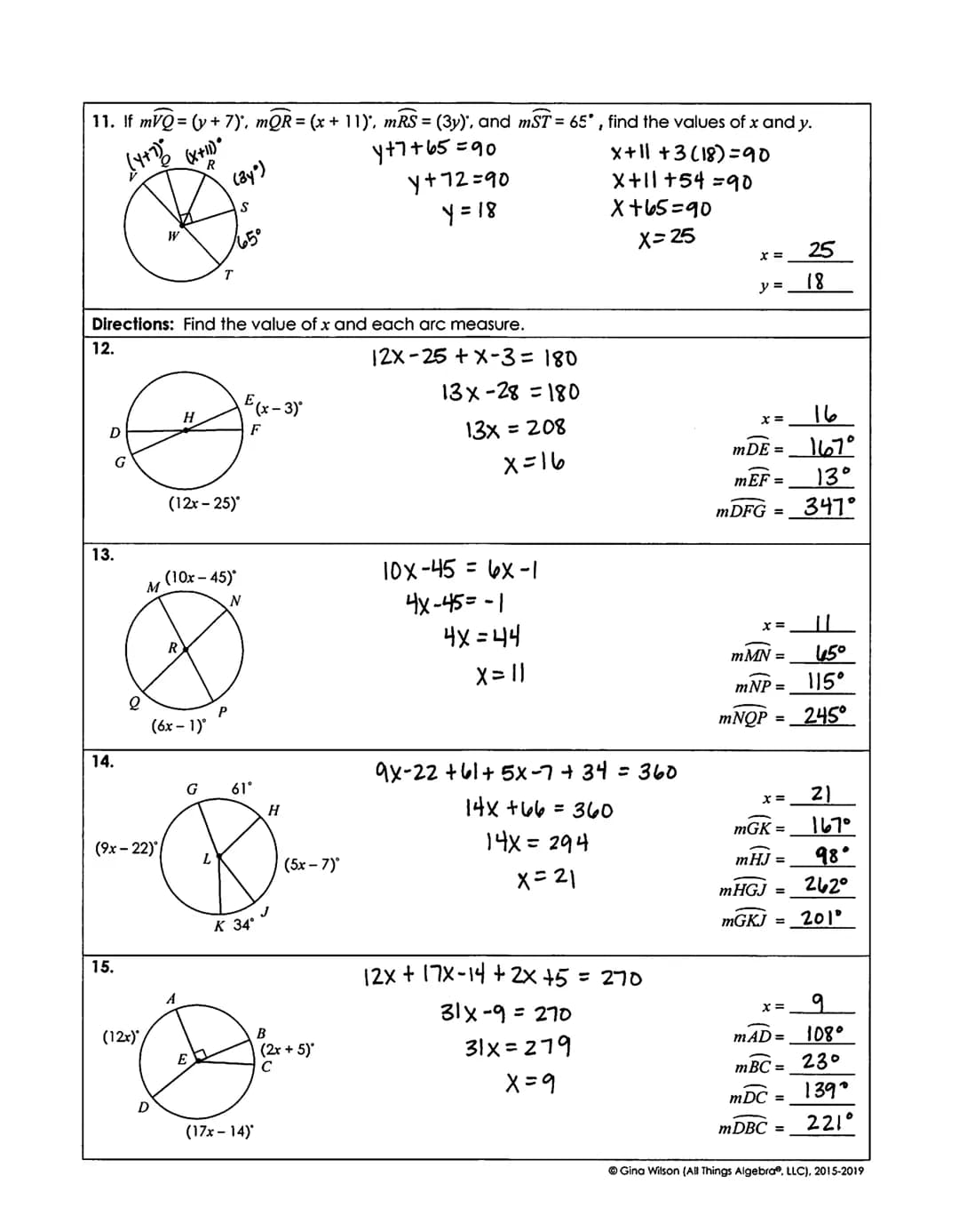 
<p>Name: <br />
Date:</p>
<h2 id="directionsarcmeasures">Directions: Arc Measures</h2>
<p>Find the following arc measures:</p>
<ol>
<li>104