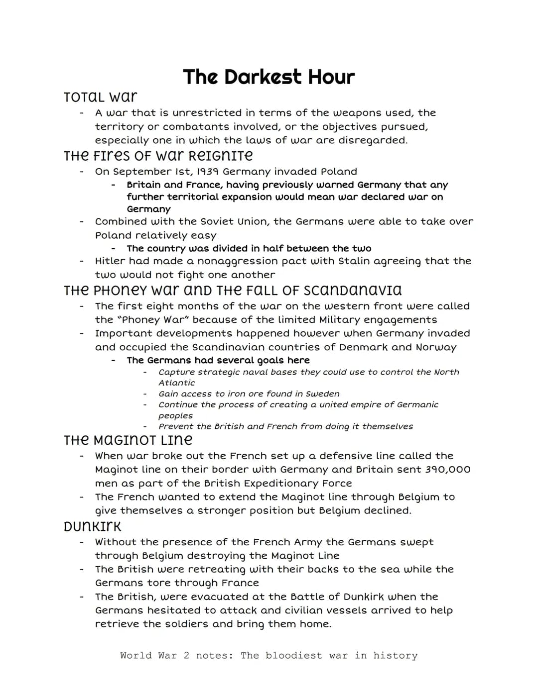 World War 2 notes