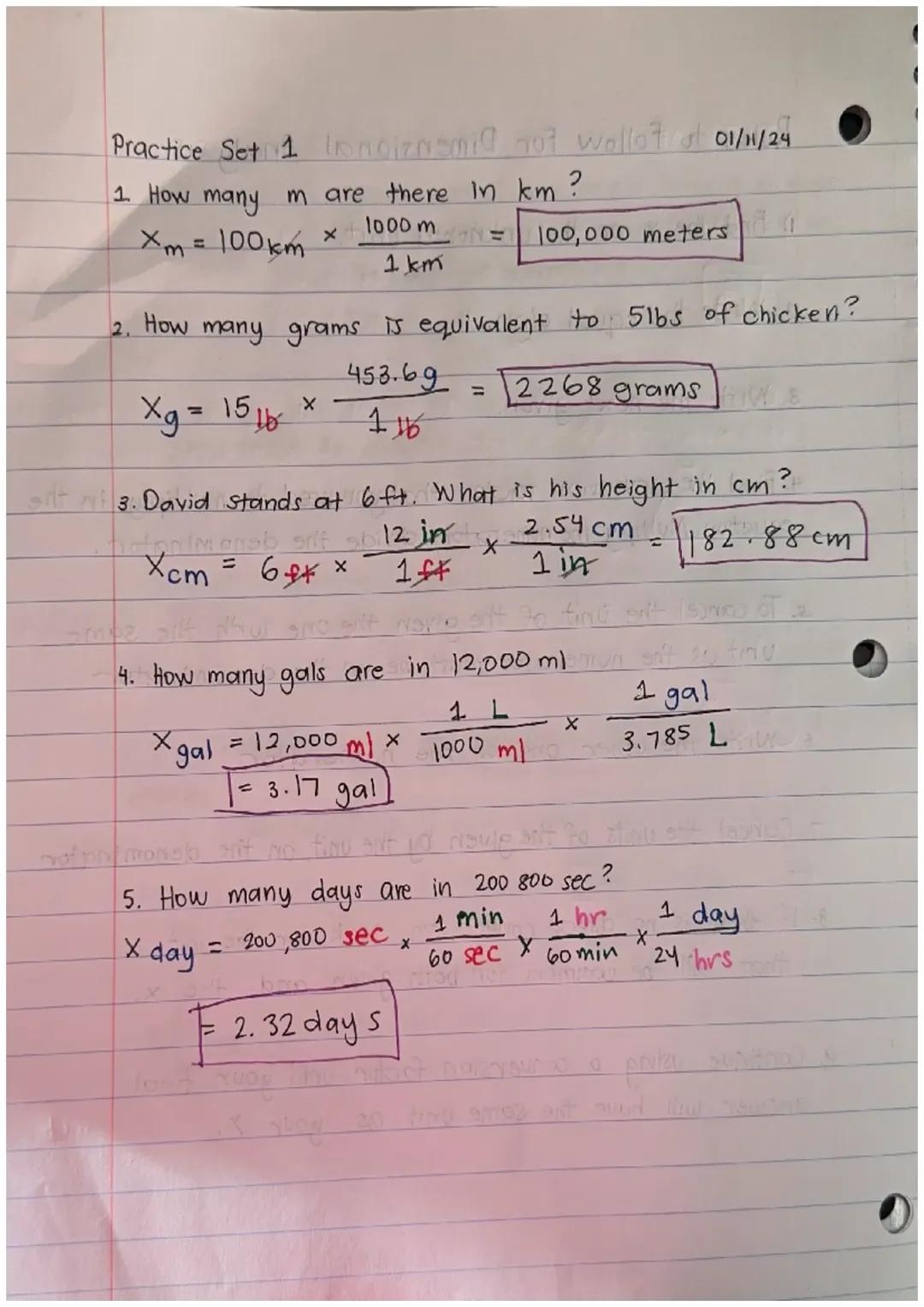 Density Practice Problems and Conversion
