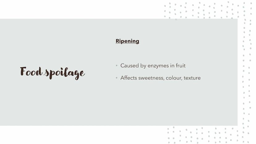 6
0
.
Food Spoilage Microorganisms
For example:
●
Bacteria
Mould
Yeast Microorganisms
Conditions for Growth
●
•
Warmth
Moisture
Food (protei