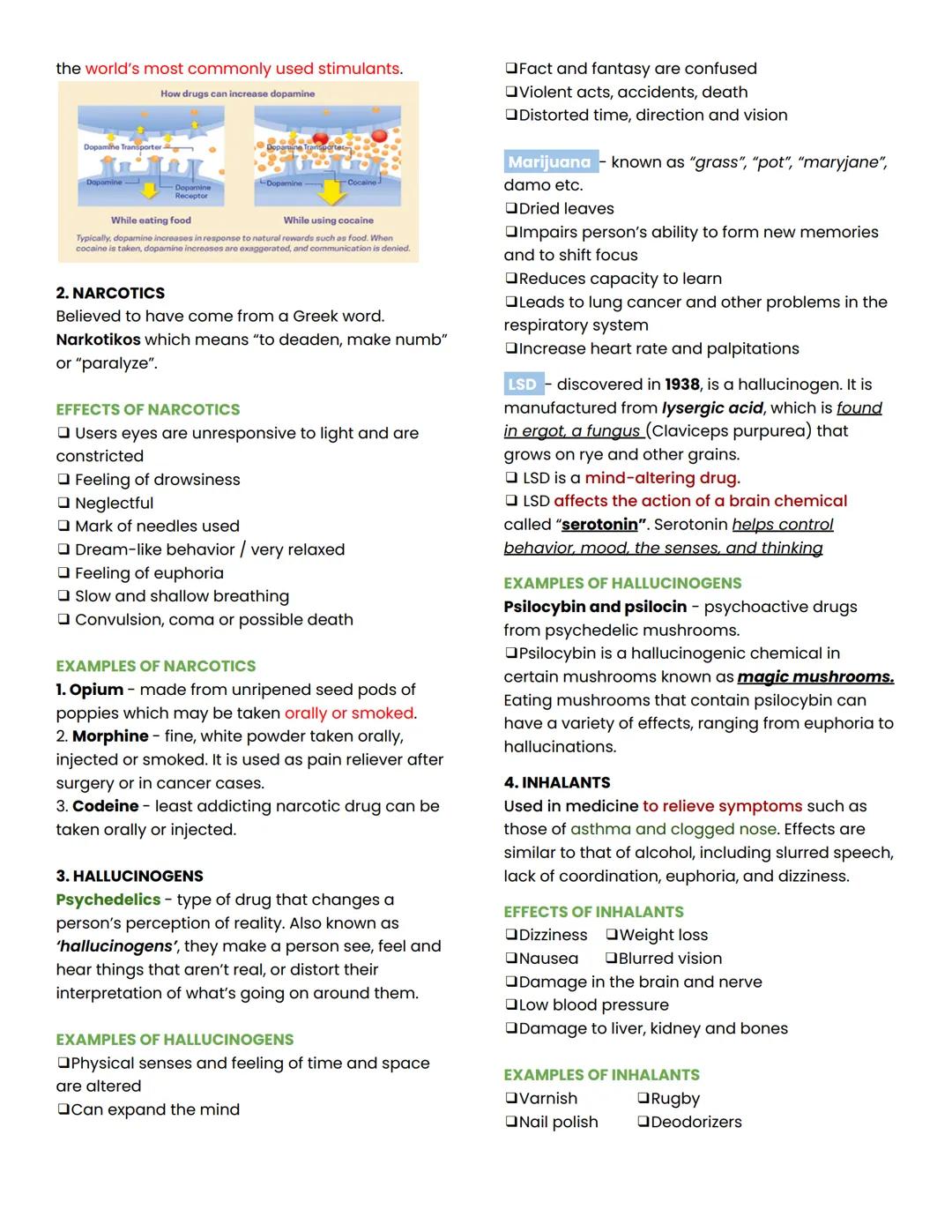 HEALTH LESSON 1: PREVENTION OF SUBSTANCE
USE AND ABUSE
DRUG SCENARIO in the PHILIPPINES
Commonly abused drugs in the Philippines:
- MARIJUAN