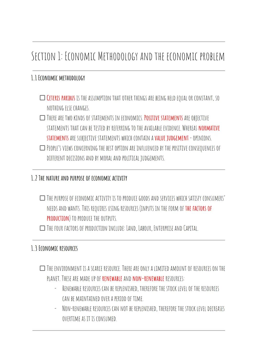 Economic methodology and the economic problem
