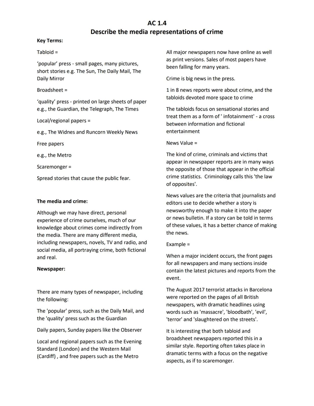 
<h2 id="newspapernewsvaluesandexamples">Newspaper News Values and Examples</h2>
<p>The media plays an essential role in shaping people's un