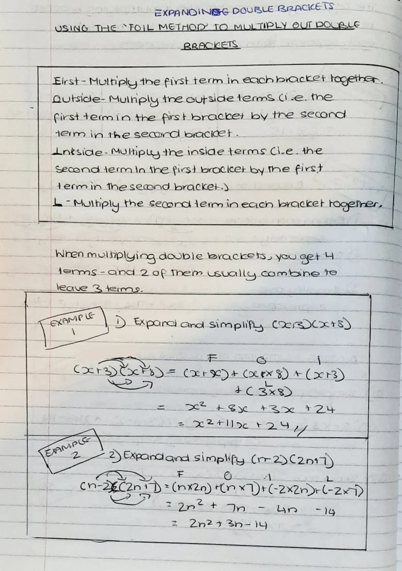 
<p>The key thing to remember about multiplying brackets is that the thing outside the brackets multiplies each separate term inside the bra