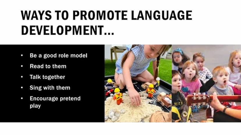 PROMOTING
LANGUAGE 0-
2 YEARS
The role of parents/carers, practitioners, and other
professionals. 6 WEEKS
Look for times when your child is 