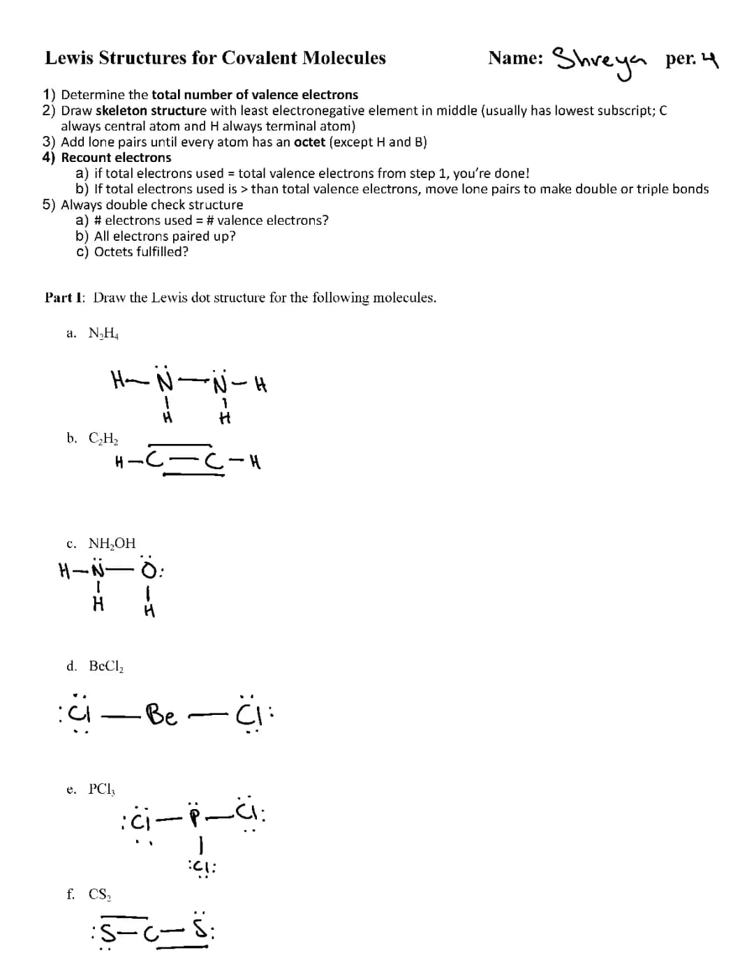 CHEM LEWIS DOT STRUCTURE