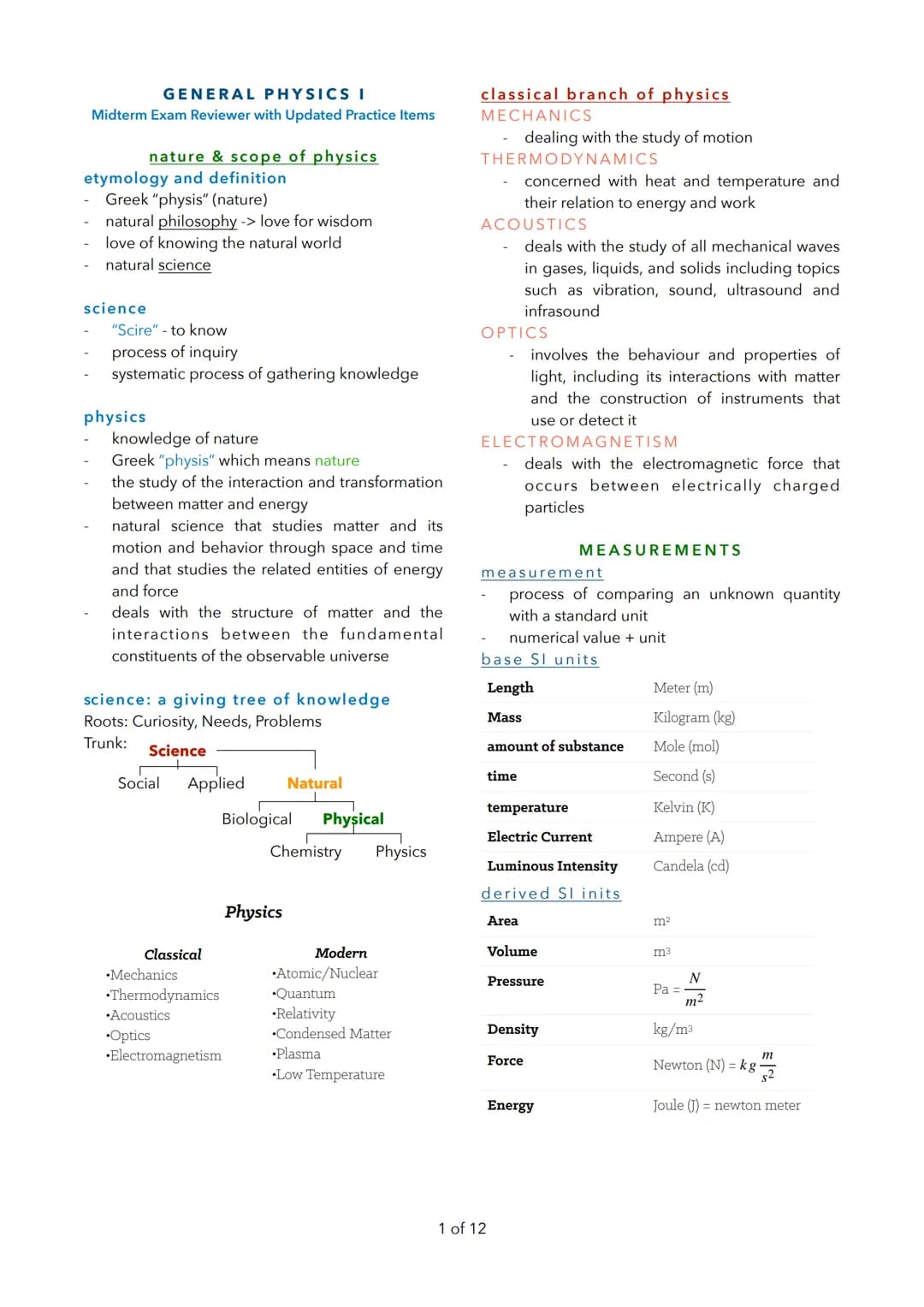 
<h2 id="etymologyanddefinition">Etymology and Definition</h2>
<p>The term "physics" is derived from the Greek word "physis," which means na