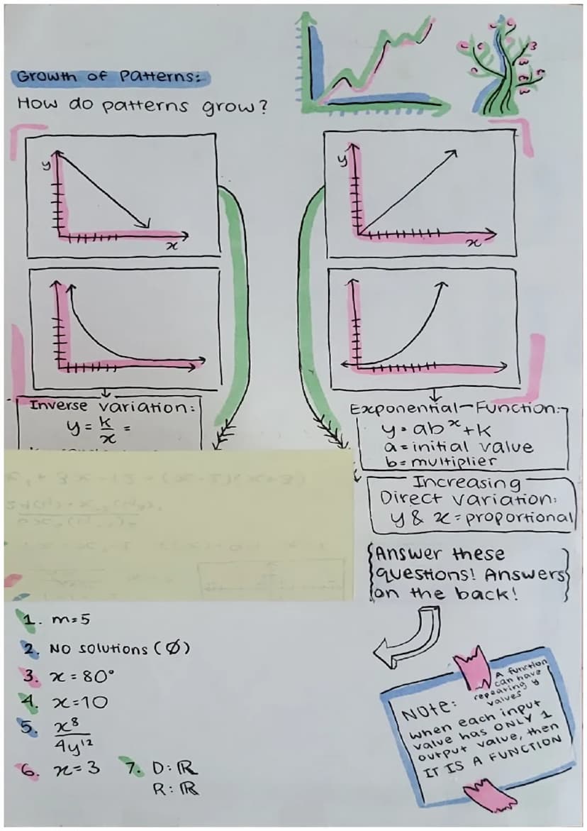 f(x)
MATH
V
Sanviti Amarnath
P: 3
STUDY
√x
GUIDE
1. Growth of Patterns
2. Representations of Functions
3. Function Machines
4. Functions!
5.