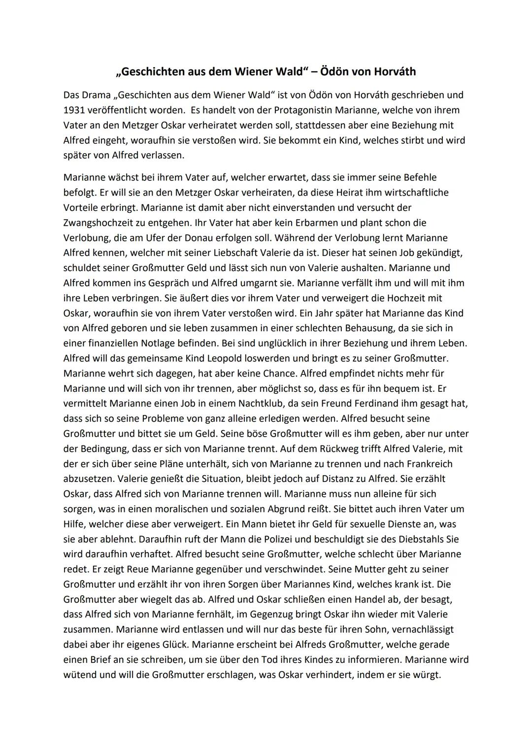 # „Geschichten aus dem Wiener Wald" - Ödön von Horváth

Das Drama „Geschichten aus dem Wiener Wald" ist von Ödön von Horváth geschrieben und