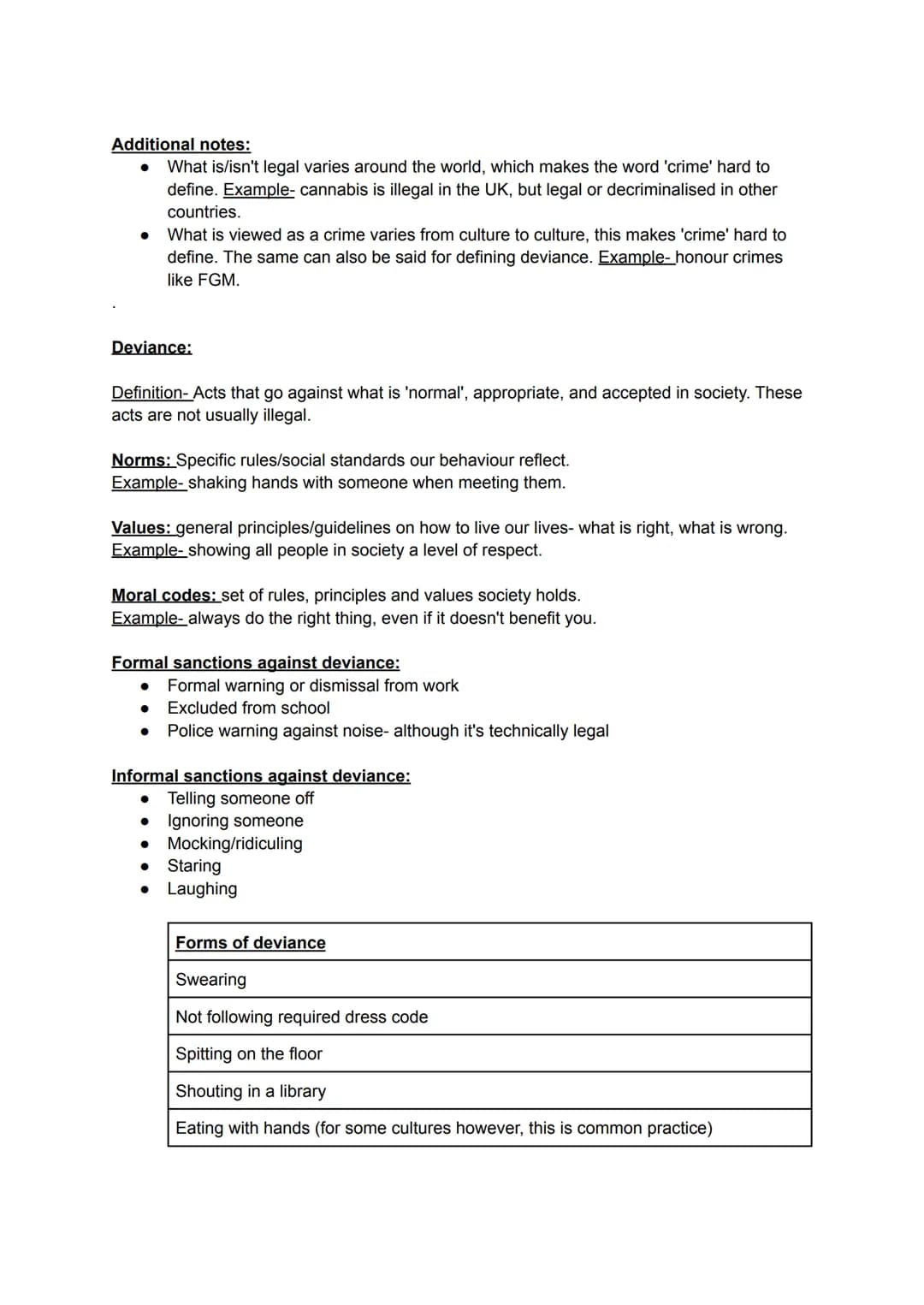 AC 1.1: Compare criminal behaviour and deviance
Criminal behaviour: Social definition
Differing views- What the public views to be a 'real' 