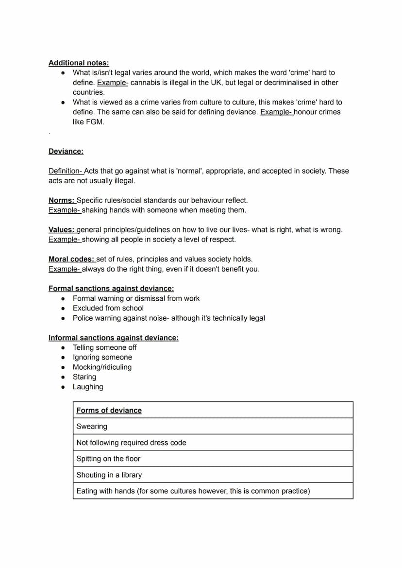AC 1.1: Compare criminal behaviour and deviance
Criminal behaviour: Social definition
Differing views- What the public views to be a 'real' 