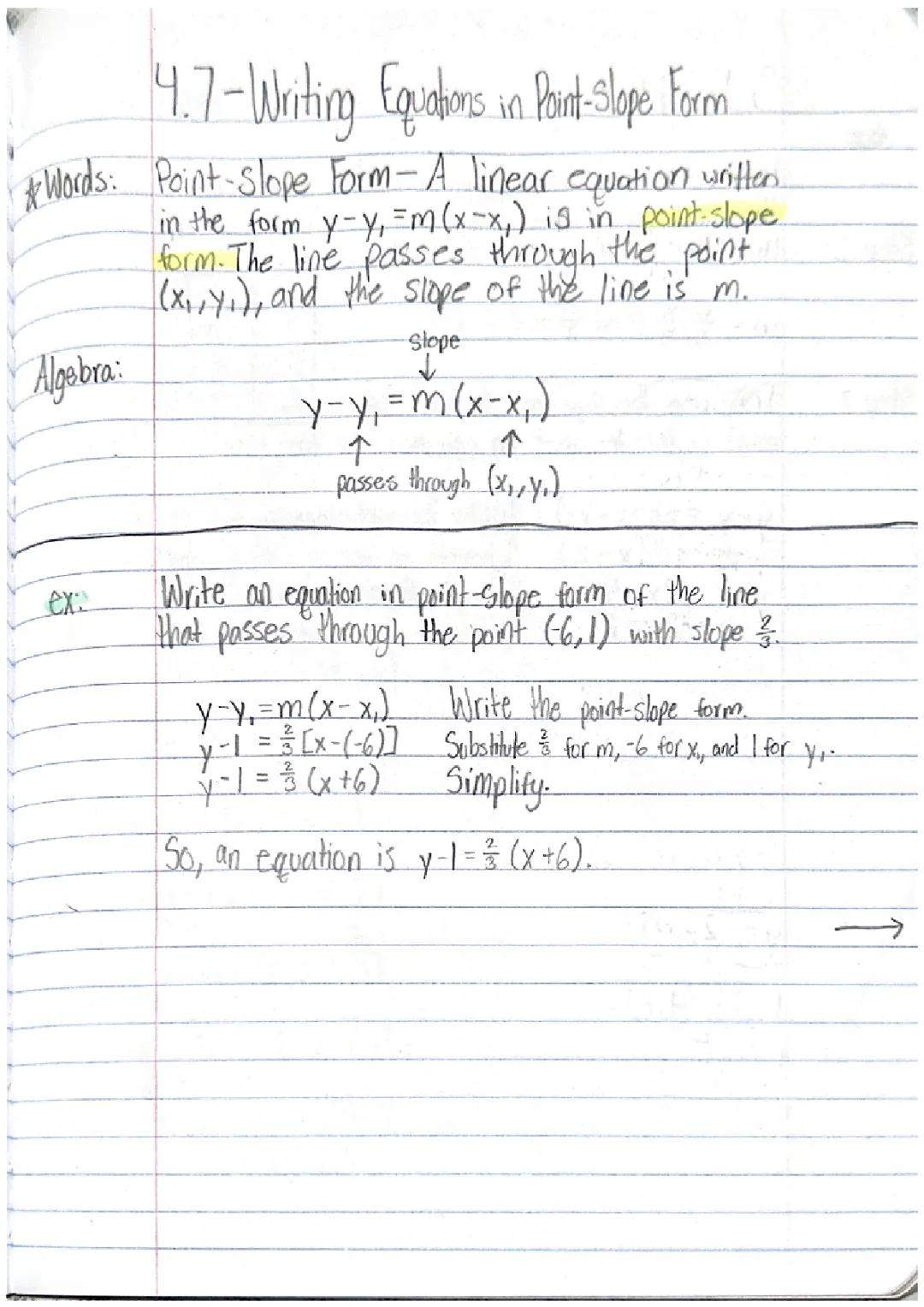 Easy Point-Slope Form Equation Examples for Kids