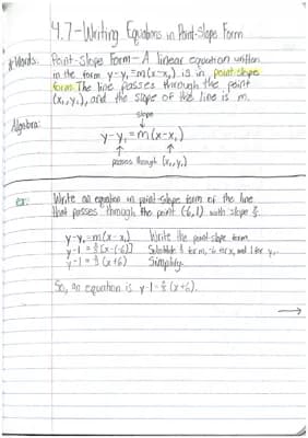 Know Writing Equations in Point-Slope Form thumbnail