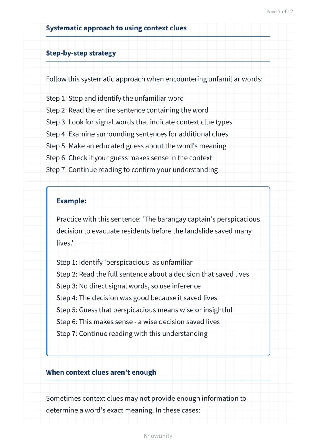 Reading comprehension and strategies: Context clues and
vocabulary
Master context clues and vocabulary strategies for
better reading
What yo
