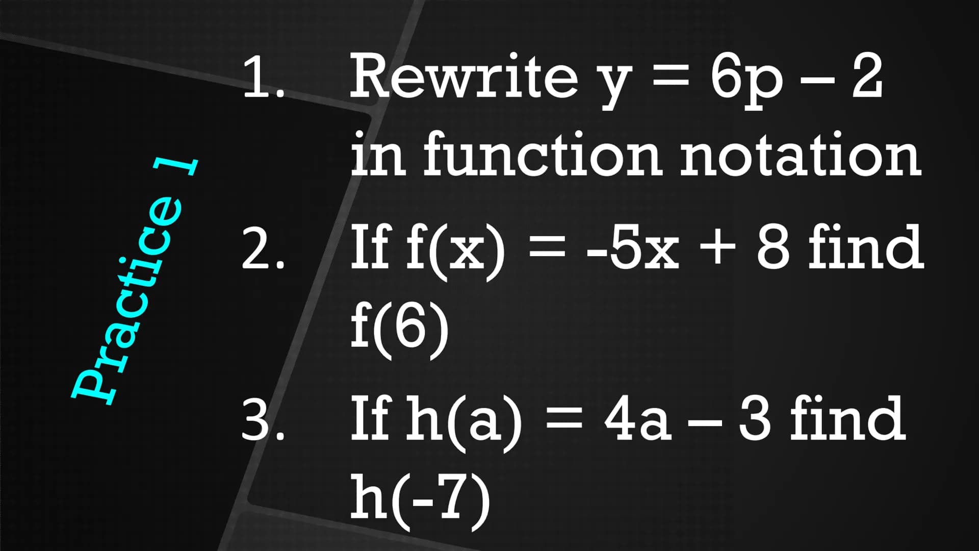 Title Page 18-19:
Function
Notation
Update TOC Intro: Let's think about it
Donovan's daycare charges a certain
flat fee plus an hourly charg