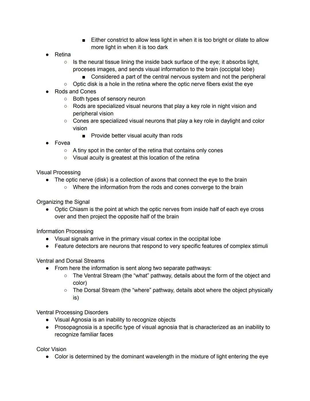 Sensation verus Perception
●
Looking for Limits
An absolute threshold for a specific type of sensory input is the minimum sensory
intensity 