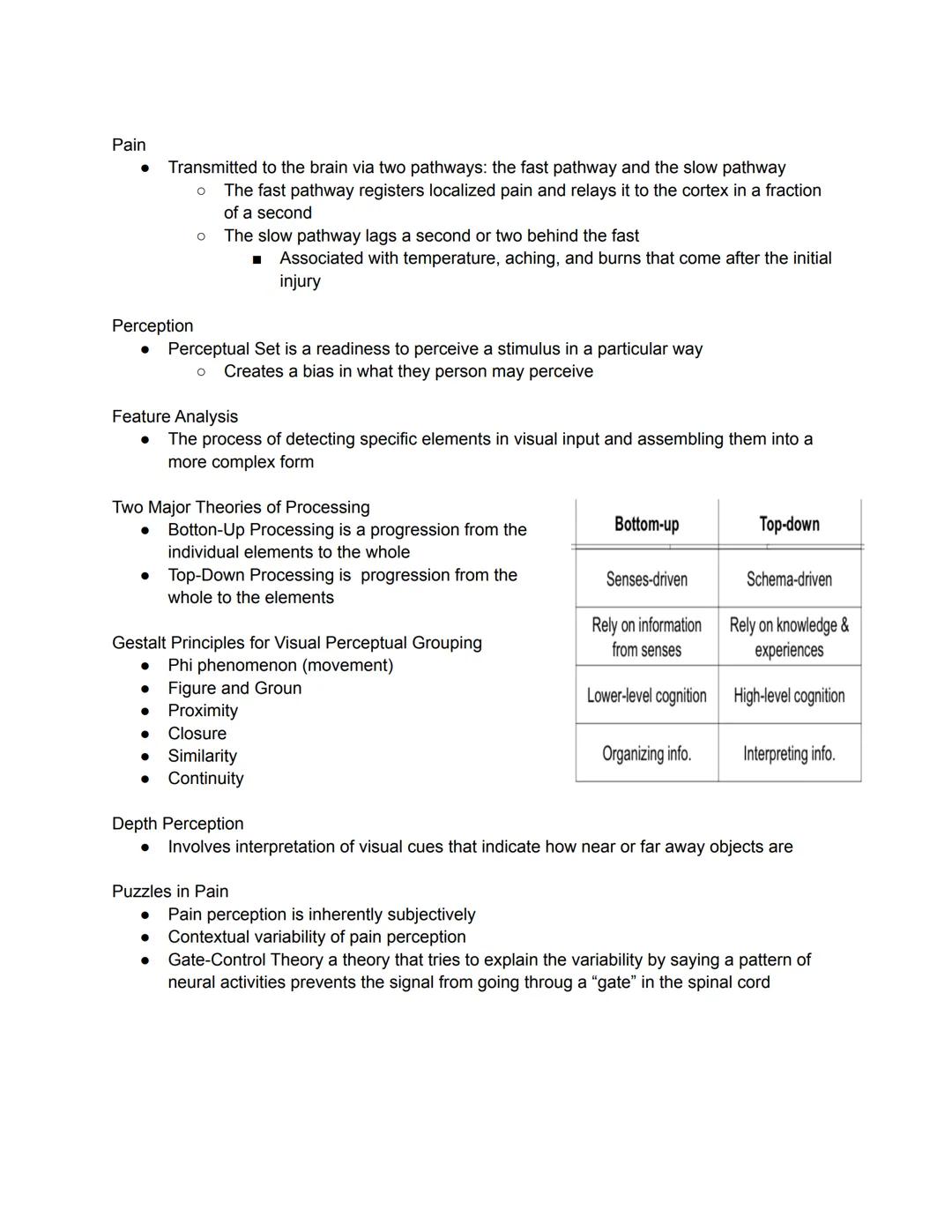 Sensation verus Perception
●
Looking for Limits
An absolute threshold for a specific type of sensory input is the minimum sensory
intensity 