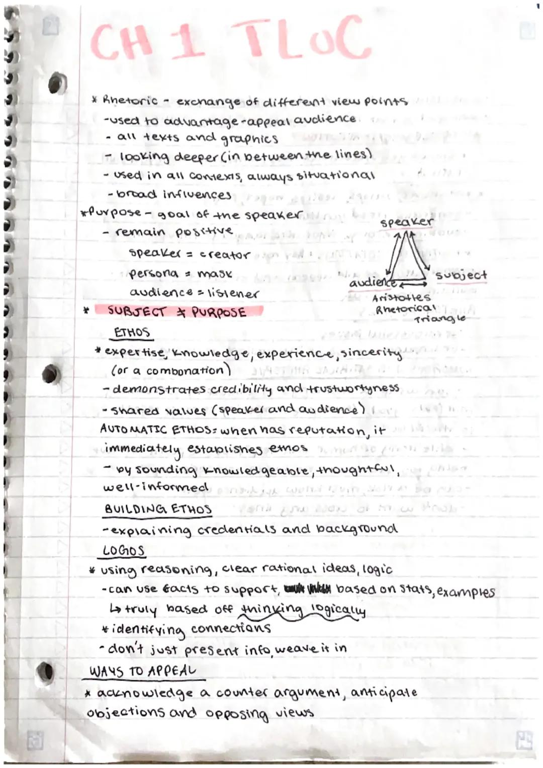 The Language of Composition (ch 1) Notes