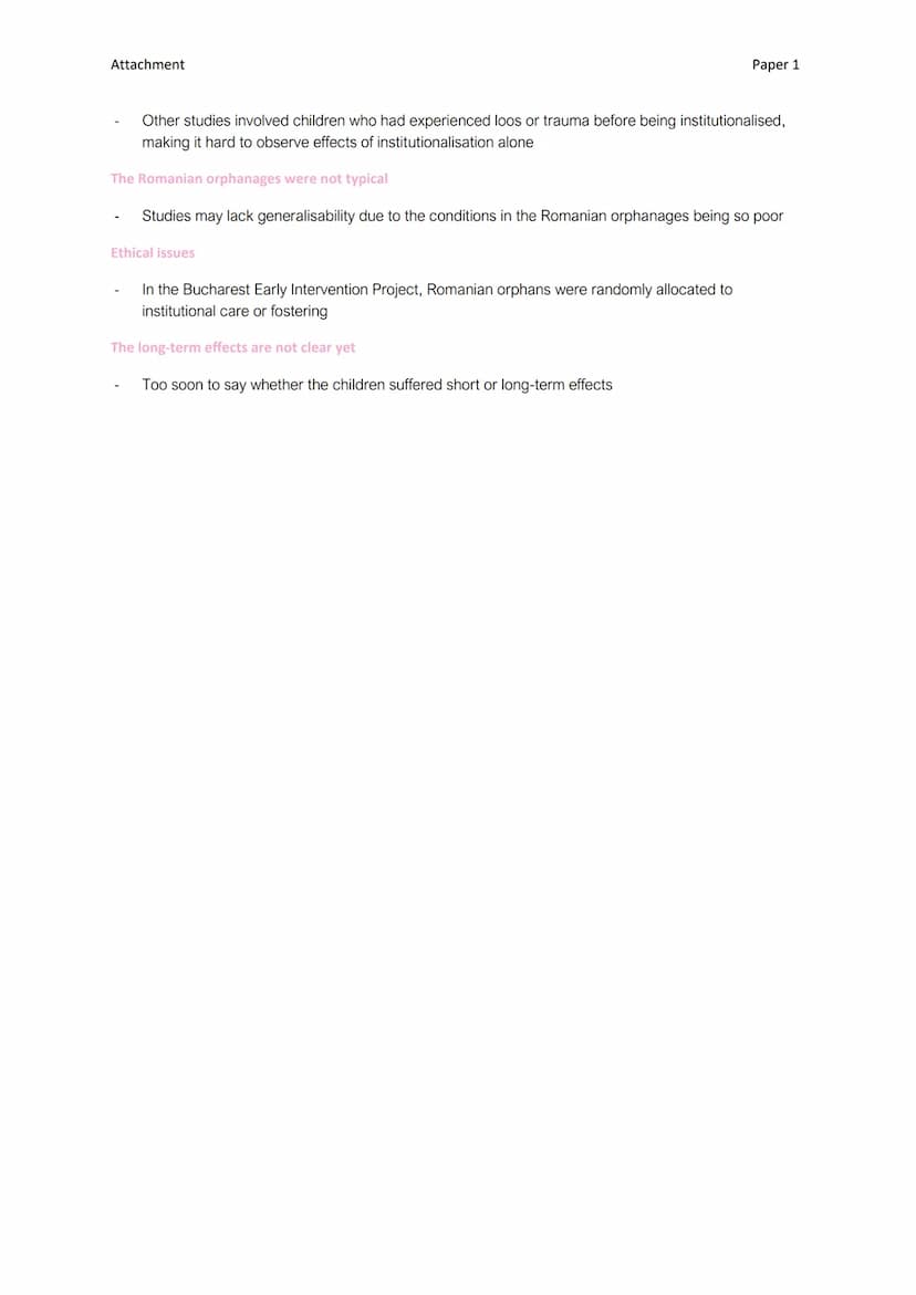 Attachment
A01
ROMANIAN ORPHAN STUDIES: EFFECTS ON INSTITUTIONALISATION
Romanian orphan studies
Orphan studies are used to study effects of 