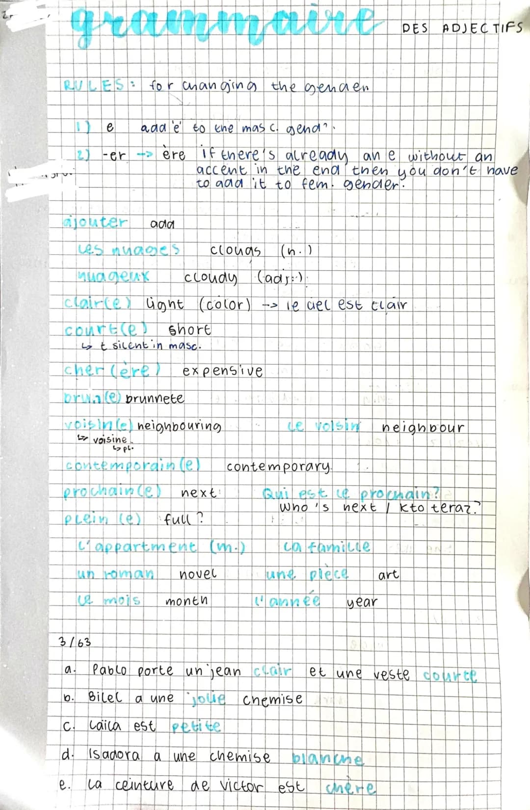 grammave
RULES: for changing the genden
adde to the mas c. gend".
(2) -er - ere If there's already ane without an
accent in the end then you