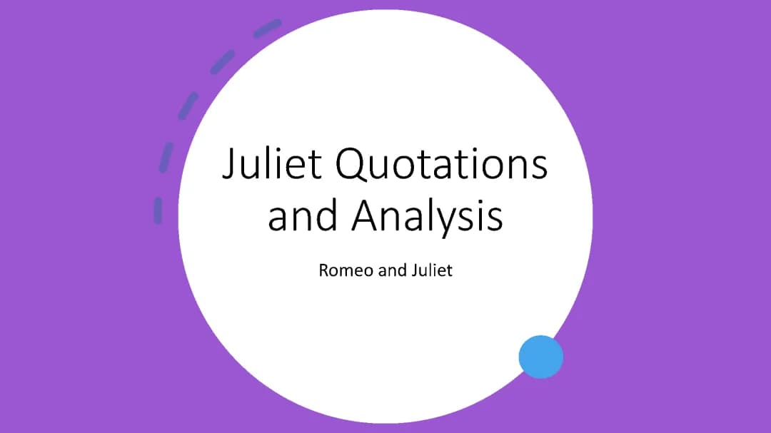 Juliet - Quotations, Analysis and Context