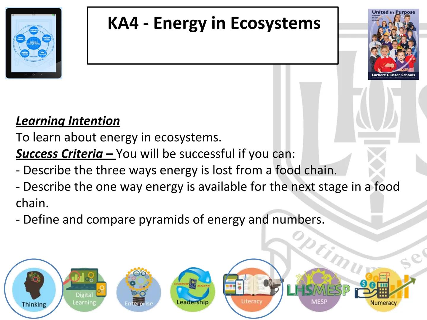 # N5 Unit 3 KA4
Energy in Ecosystems # N5 biology course

1. Cell Biology
2. Multicellular Organisms
3. Life on Earth Unit 3 - Life on Earth