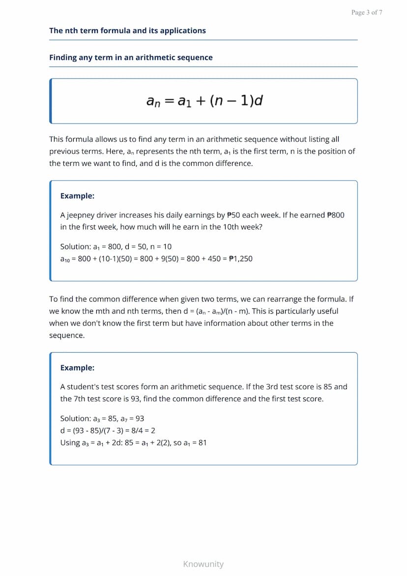 Arithmetic sequences and series: Finding patterns in numbers
Master arithmetic sequences, series, and their real-world
applications
What you